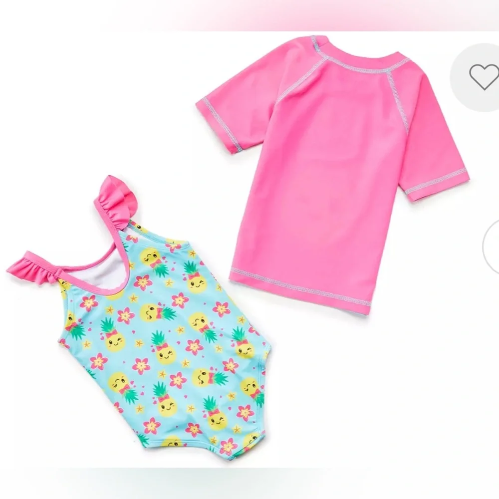 Dreamwave Swim Toddler 2pc Pineapple Swim Set 3T New